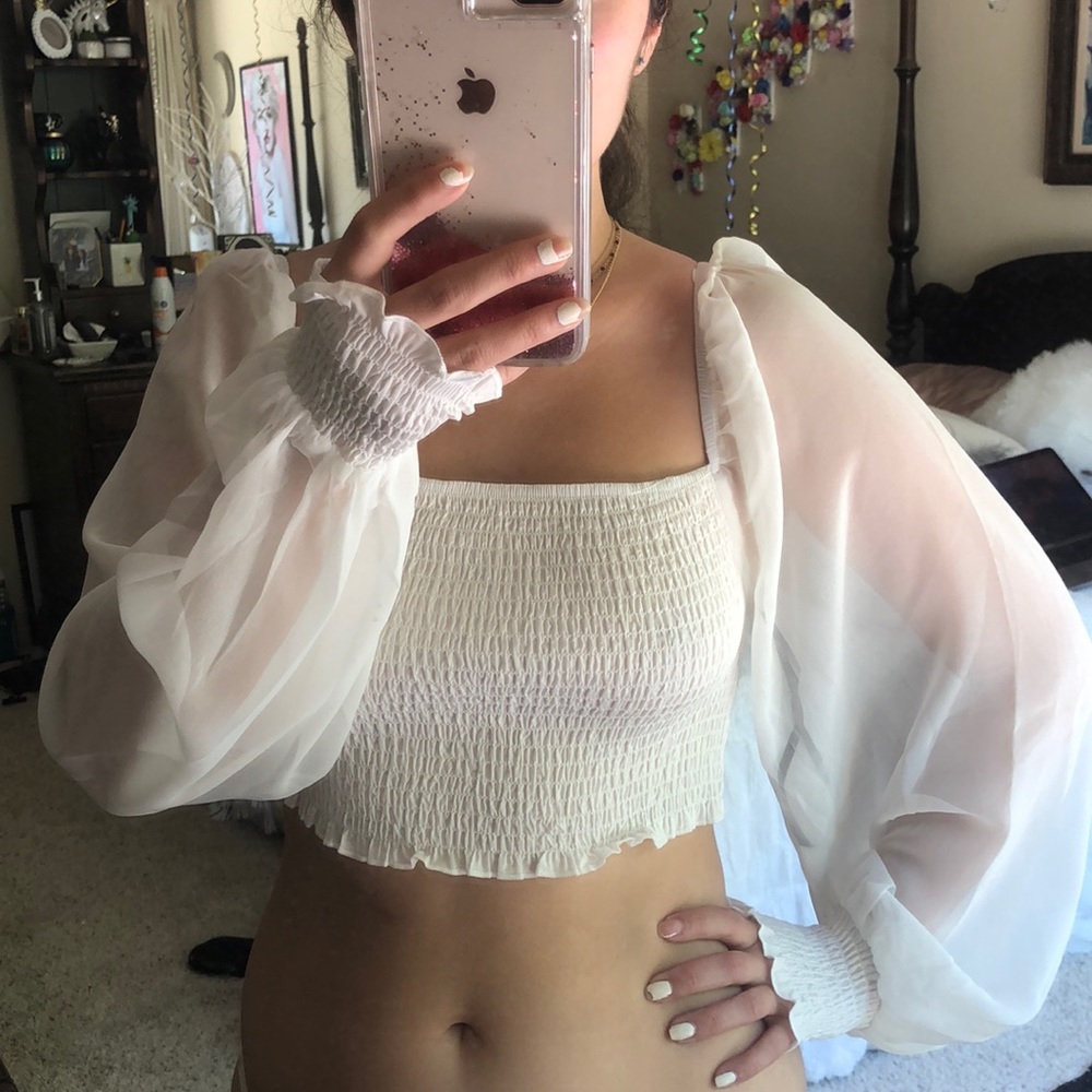 NWOT Long Sleeve Peasant Top f21